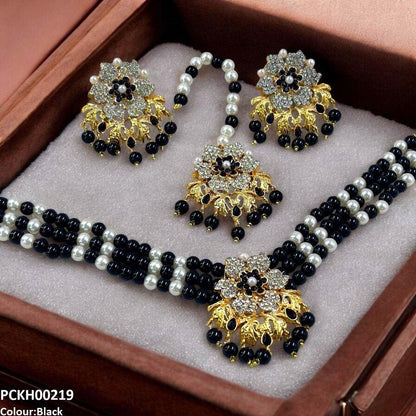 PCKH00219 SDQ Flower Neck Choker Set- PCKH