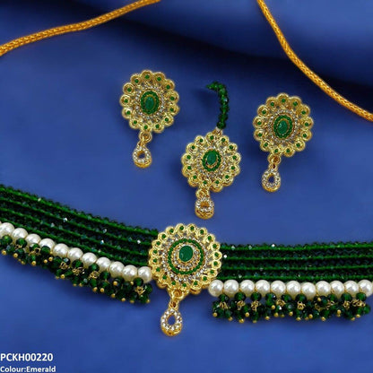 PCKH00220 MZM Oval Pearl Choker Set - PCKH