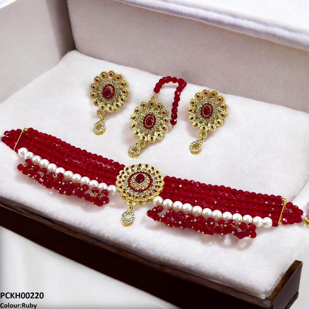 PCKH00220 MZM Oval Pearl Choker Set - PCKH