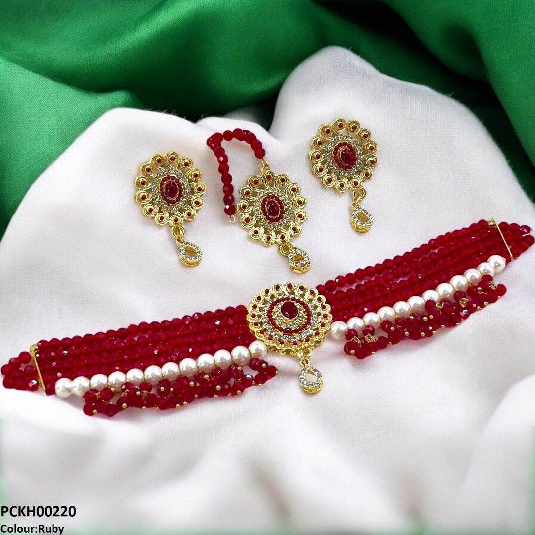 PCKH00220 MZM Oval Pearl Choker Set - PCKH