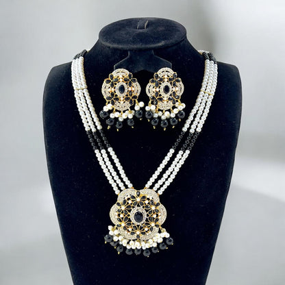 CMLH00051 SDQ Round Pearl Drop Mala Set - CMLH