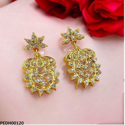 PEDH00120 MZM Flower Vase Drop Earrings - PEDH