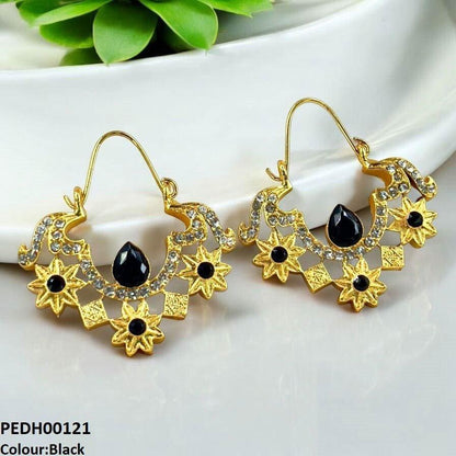 PEDH00121 MZM Flower Square Drop Earrings - PEDH
