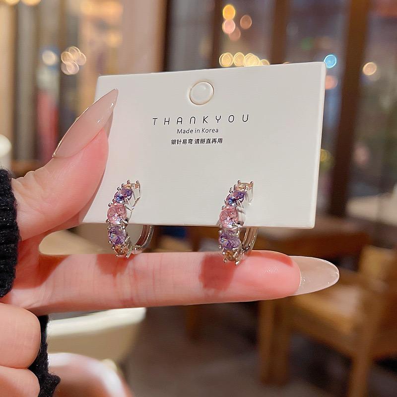 TEHH00412 HJF Multi Stone Hoops Pair - TEHH