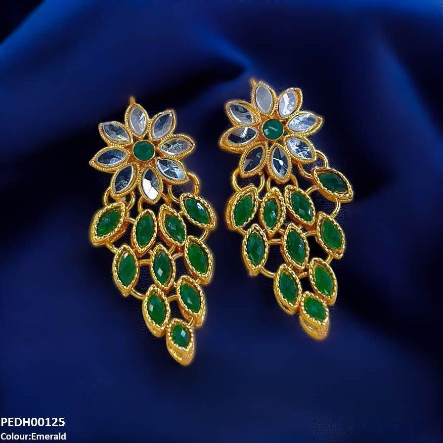 PEDH00125 FRN Tear Flower Drop Earrings Pair - PEDH