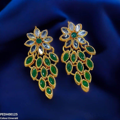 PEDH00125 FRN Tear Flower Drop Earrings Pair - PEDH