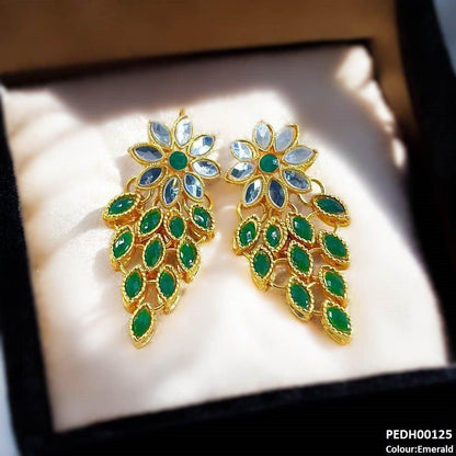 PEDH00125 FRN Tear Flower Drop Earrings Pair - PEDH