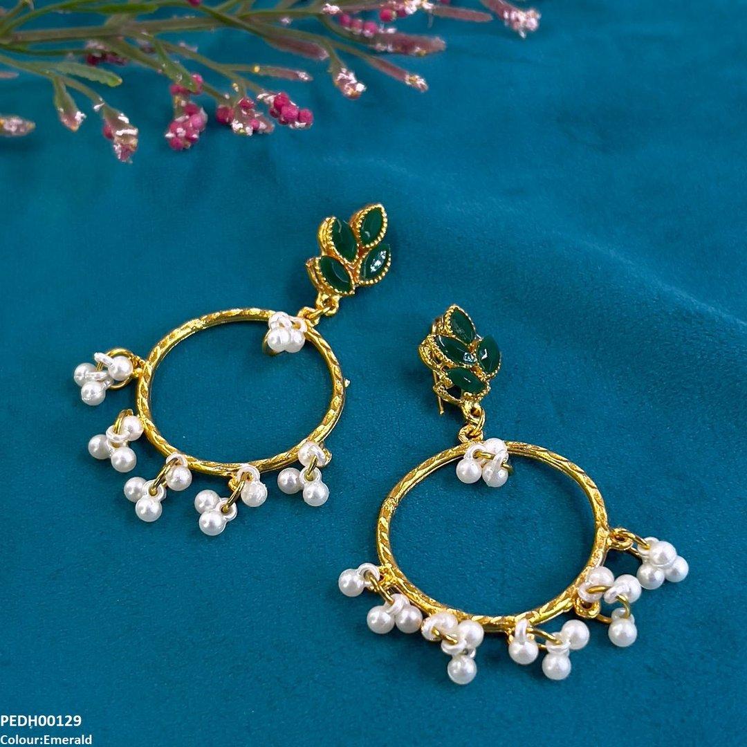 PEDH00129 FRN Tear Round Drop Earrings - PEDH