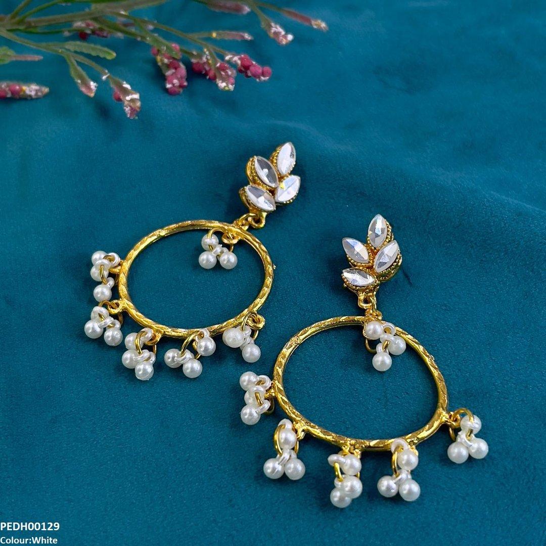 PEDH00129 FRN Tear Round Drop Earrings - PEDH