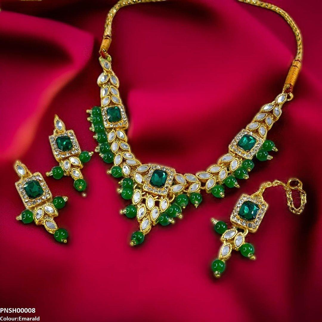 PNSH00008 FRN Rectangle/Tear Necklace Set - PNSH