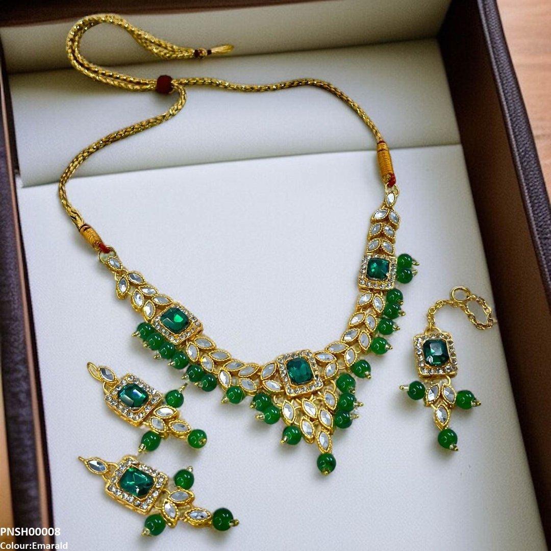 PNSH00008 FRN Rectangle/Tear Necklace Set - PNSH