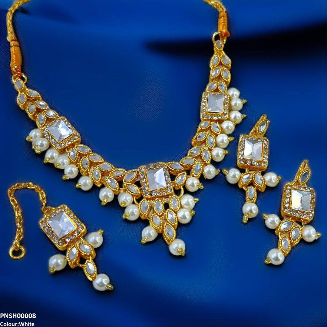 PNSH00008 FRN Rectangle/Tear Necklace Set - PNSH