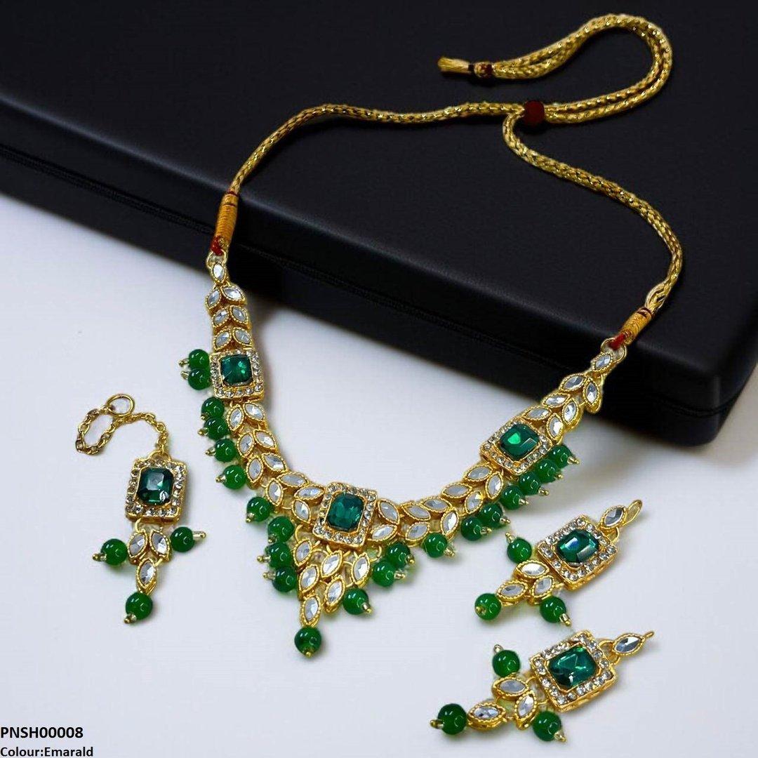 PNSH00008 FRN Rectangle/Tear Necklace Set - PNSH