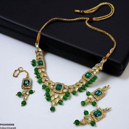 PNSH00008 FRN Rectangle/Tear Necklace Set - PNSH