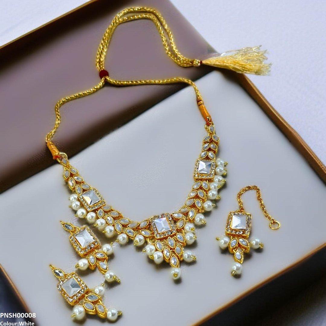 PNSH00008 FRN Rectangle/Tear Necklace Set - PNSH