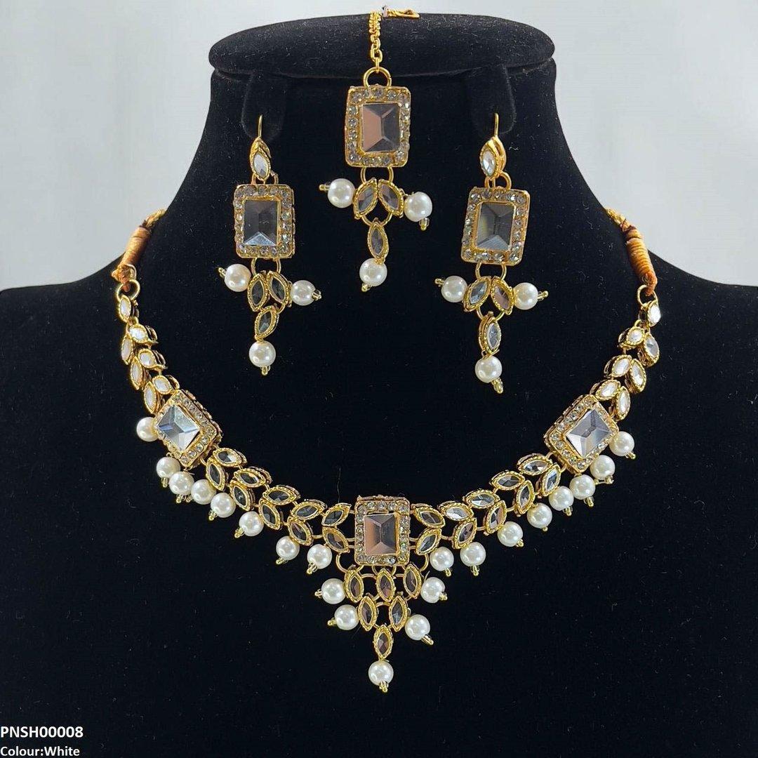 PNSH00008 FRN Rectangle/Tear Necklace Set - PNSH