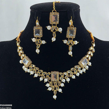 PNSH00008 FRN Rectangle/Tear Necklace Set - PNSH