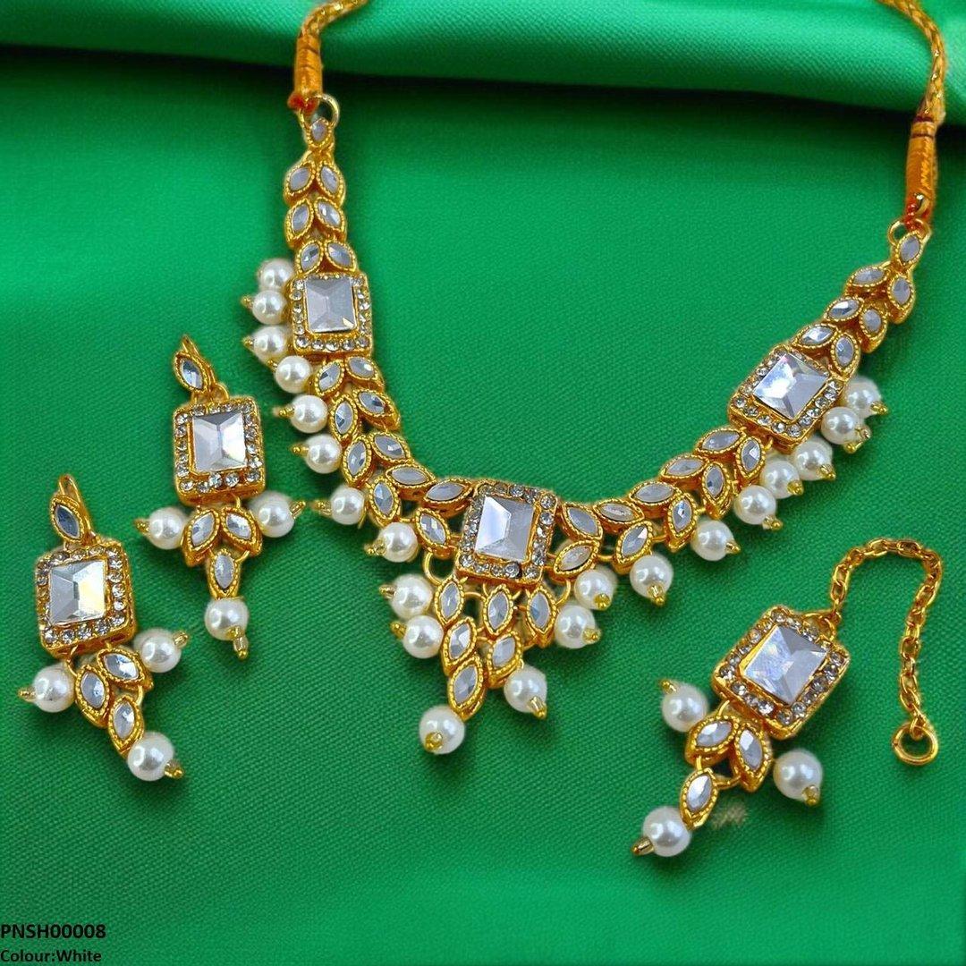 PNSH00008 FRN Rectangle/Tear Necklace Set - PNSH