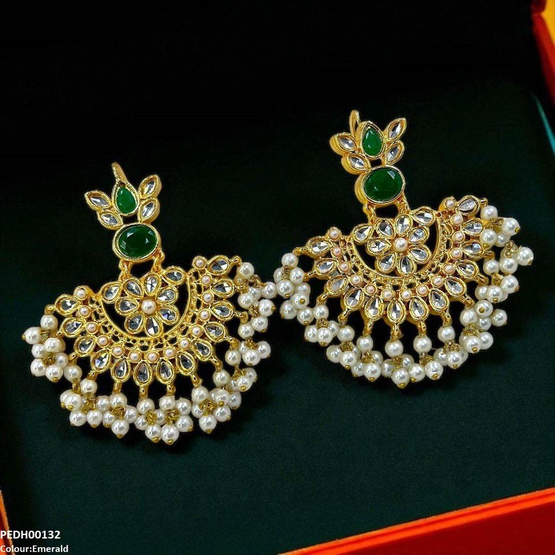 PEDH00132 MZM Oval/Tear Pearl Drop Earrings - PEDH