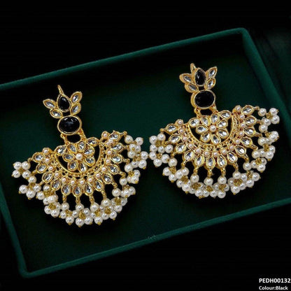 PEDH00132 MZM Oval/Tear Pearl Drop Earrings - PEDH