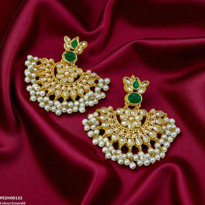 PEDH00132 MZM Oval/Tear Pearl Drop Earrings - PEDH