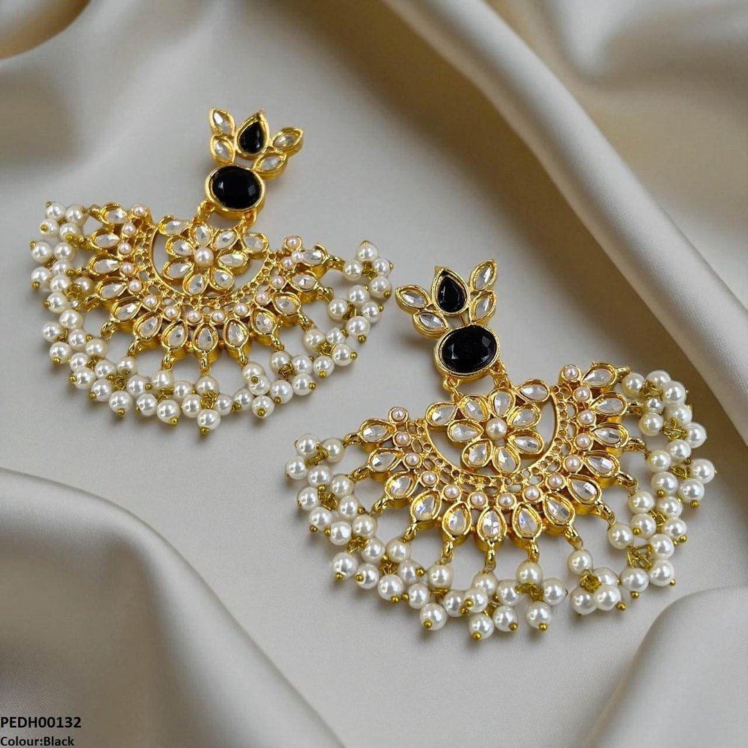 PEDH00132 MZM Oval/Tear Pearl Drop Earrings - PEDH