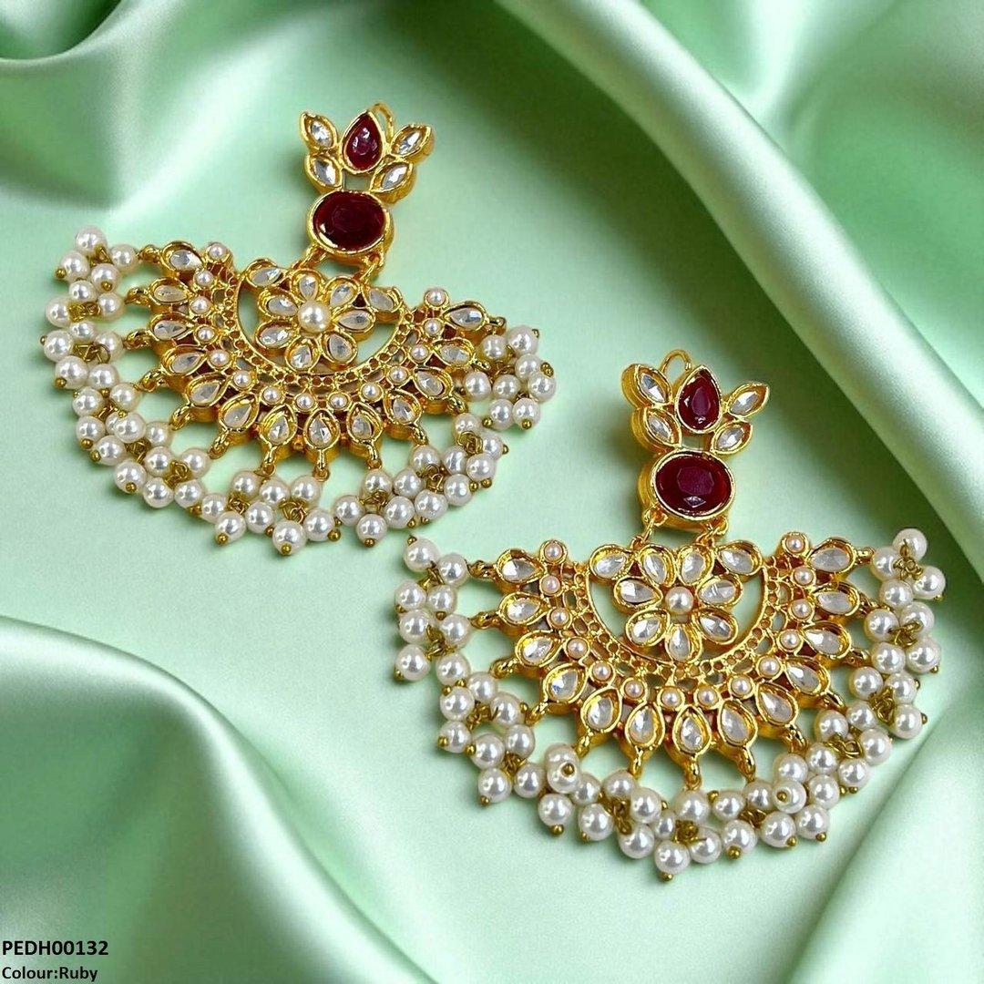 PEDH00132 MZM Oval/Tear Pearl Drop Earrings - PEDH