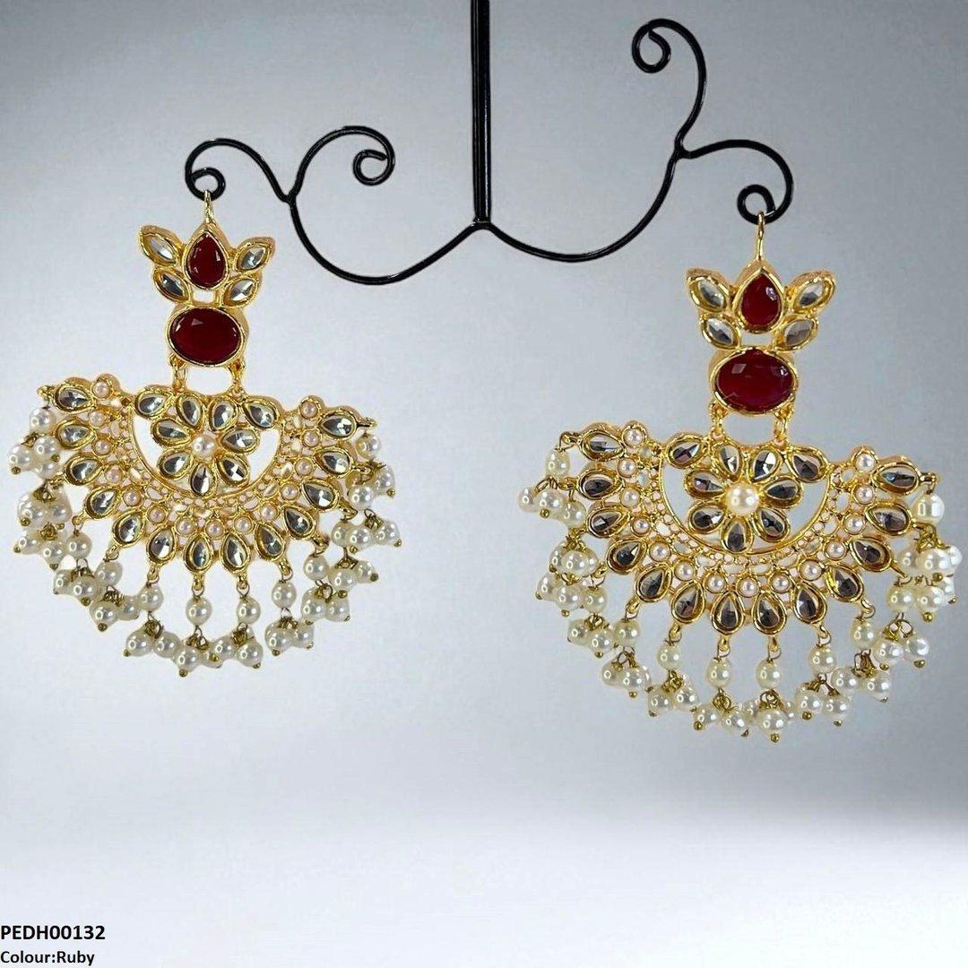 PEDH00132 MZM Oval/Tear Pearl Drop Earrings - PEDH