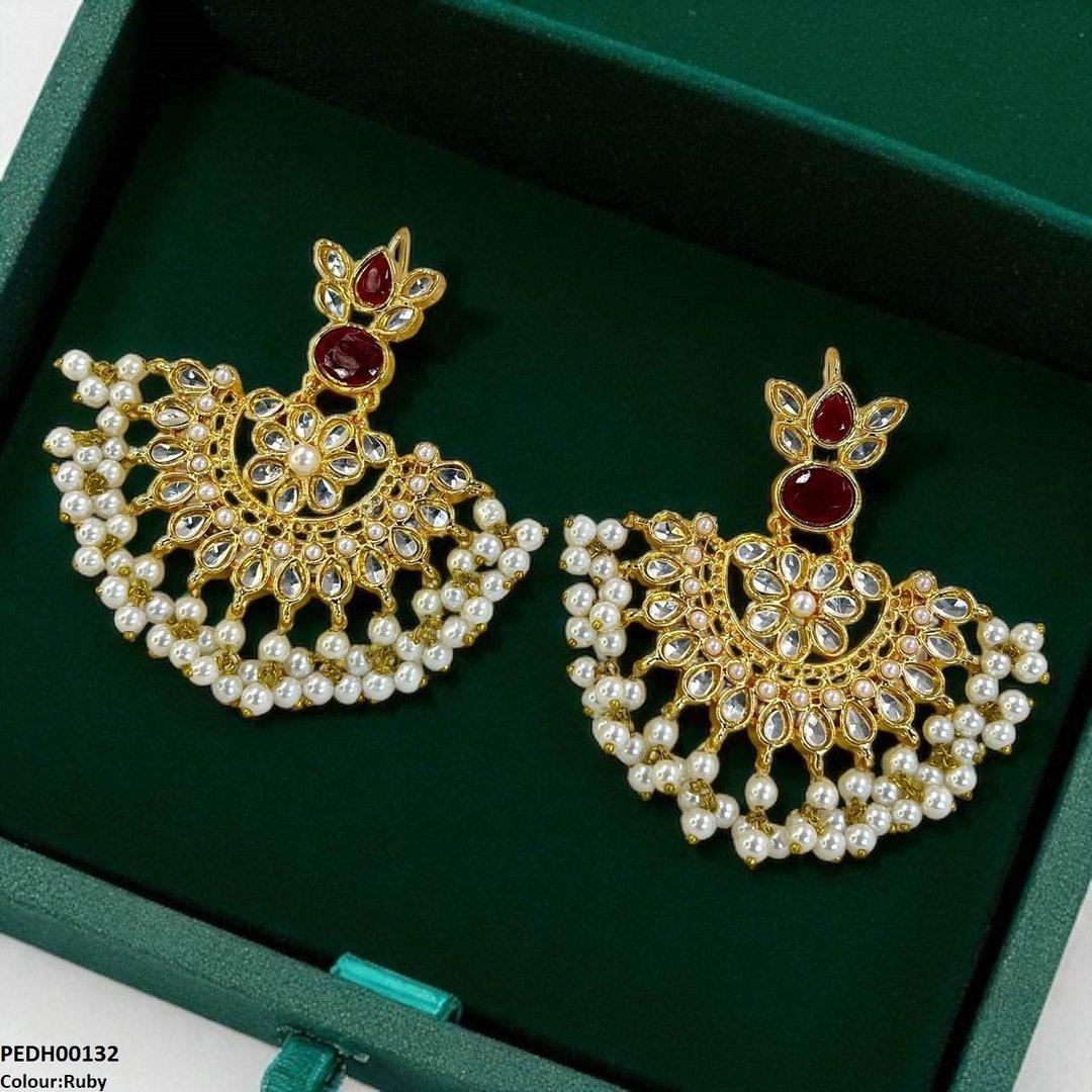 PEDH00132 MZM Oval/Tear Pearl Drop Earrings - PEDH