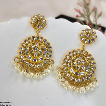 PEDH00133 FRN Moon/Star Pearl Drop Earrings - PEDH