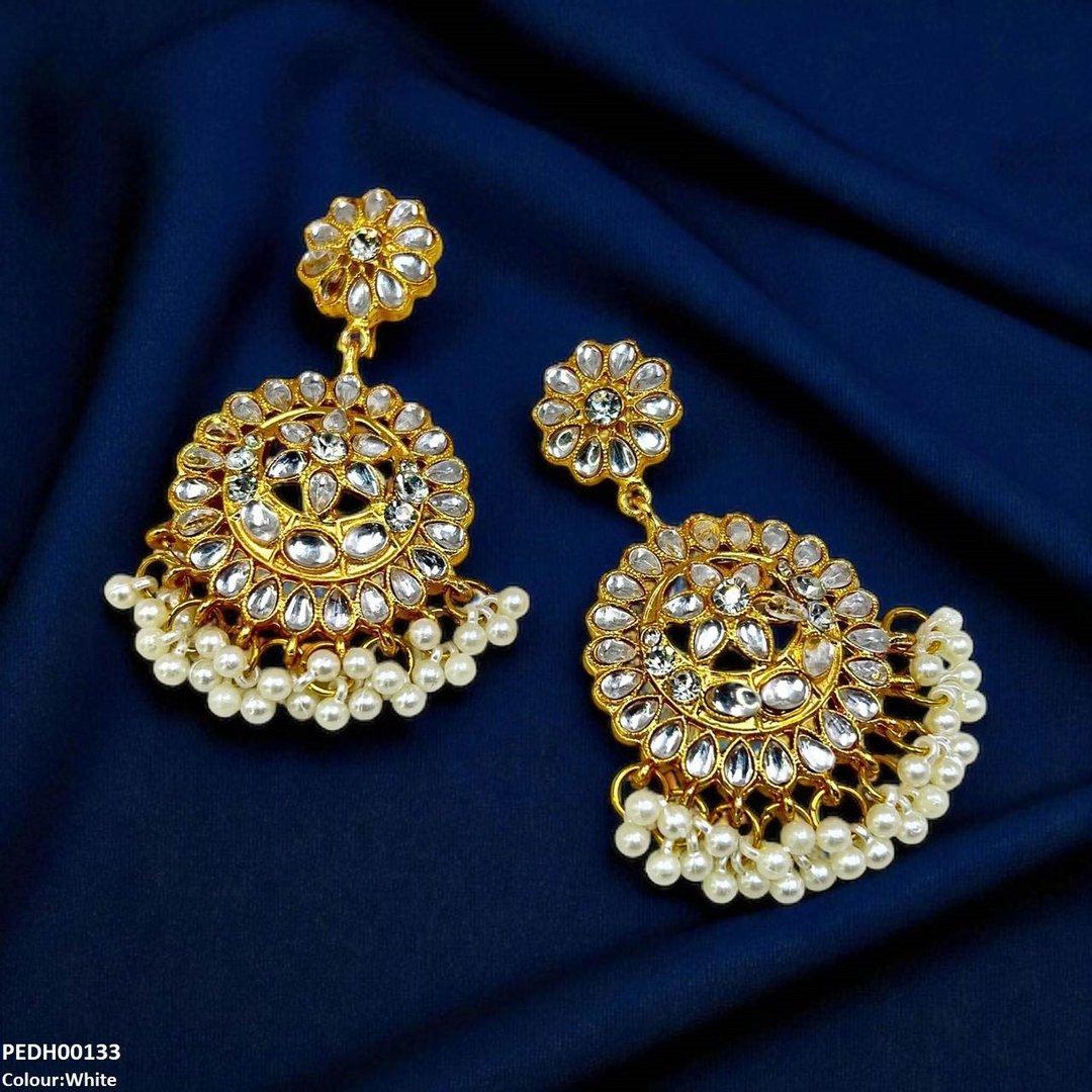 PEDH00133 FRN Moon/Star Pearl Drop Earrings - PEDH