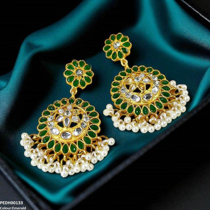 PEDH00133 FRN Moon/Star Pearl Drop Earrings - PEDH