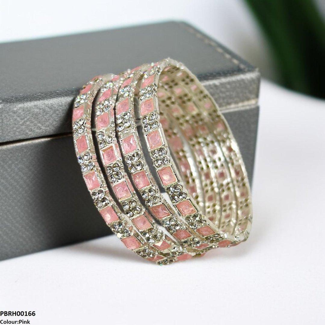 PBRH00166 SDQ Square Round Bangles 4 Pcs Set - PBRH
