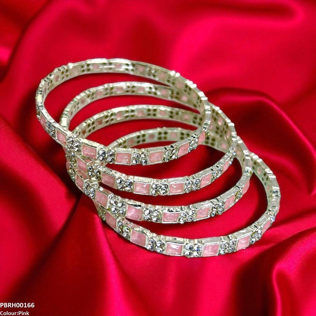 PBRH00166 SDQ Square Round Bangles 4 Pcs Set - PBRH