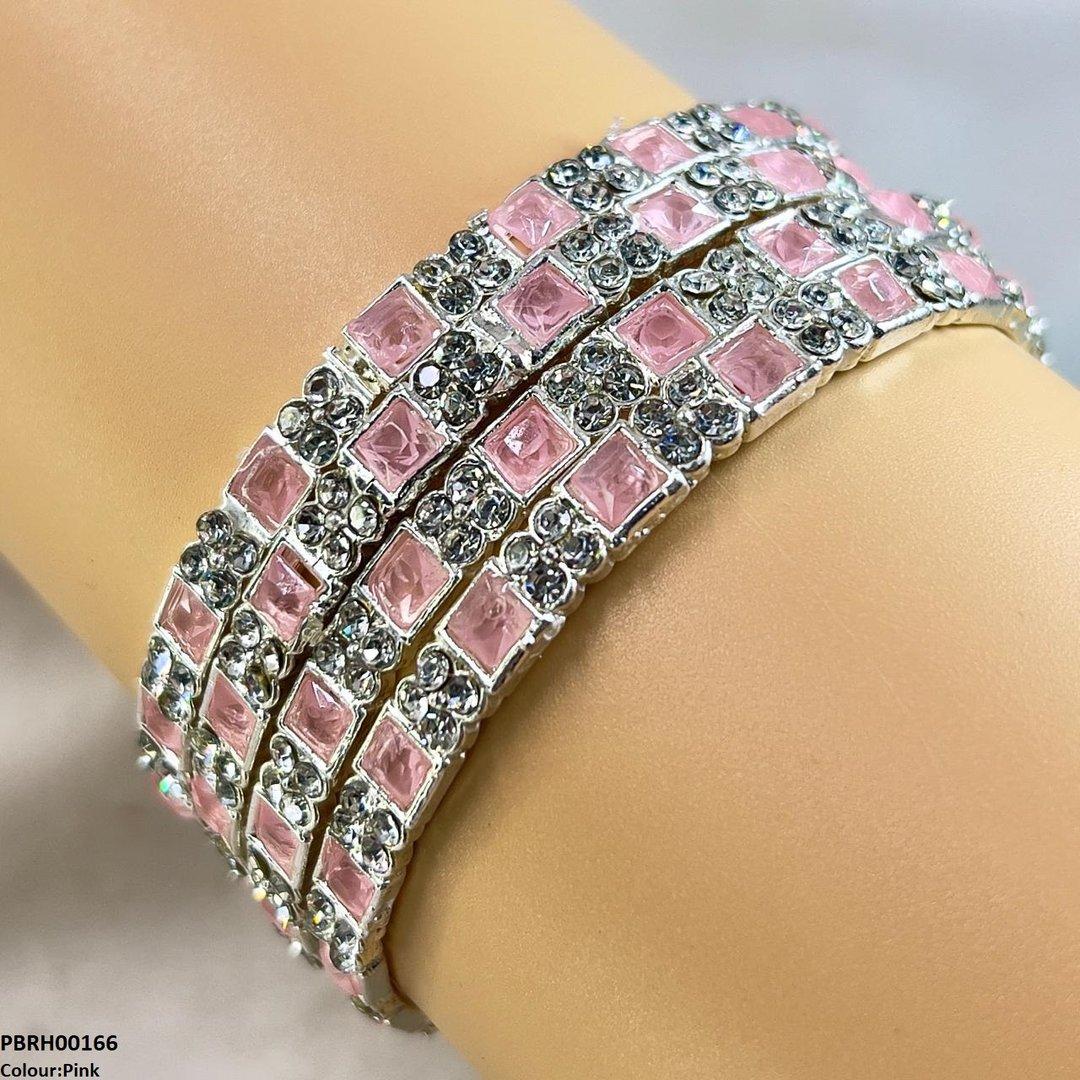PBRH00166 SDQ Square Round Bangles 4 Pcs Set - PBRH