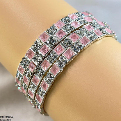 PBRH00166 SDQ Square Round Bangles 4 Pcs Set - PBRH