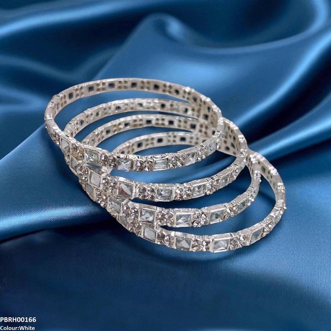 PBRH00166 SDQ Square Round Bangles 4 Pcs Set - PBRH