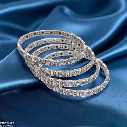 PBRH00166 SDQ Square Round Bangles 4 Pcs Set - PBRH
