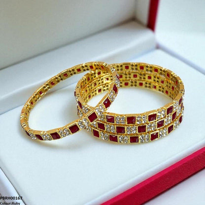 PBRH00167 SDQ Square Round Bangles 4 Pcs Set - PBRH