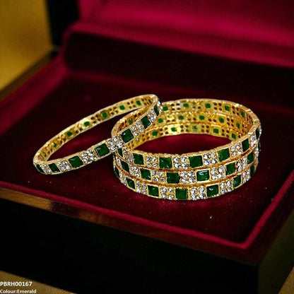 PBRH00167 SDQ Square Round Bangles 4 Pcs Set - PBRH