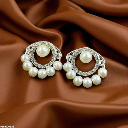 PEDH00135 SDQ Round Pearl Drop Earrings - PEDH