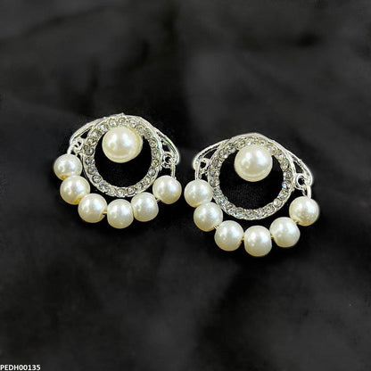 PEDH00135 SDQ Round Pearl Drop Earrings - PEDH