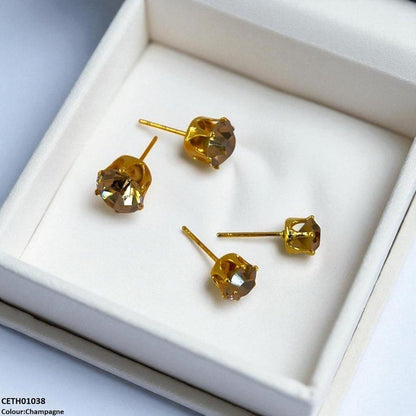 CETH01038 FRN Round Stud 2 Tops Pair - CETH