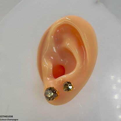 CETH01038 FRN Round Stud 2 Tops Pair - CETH