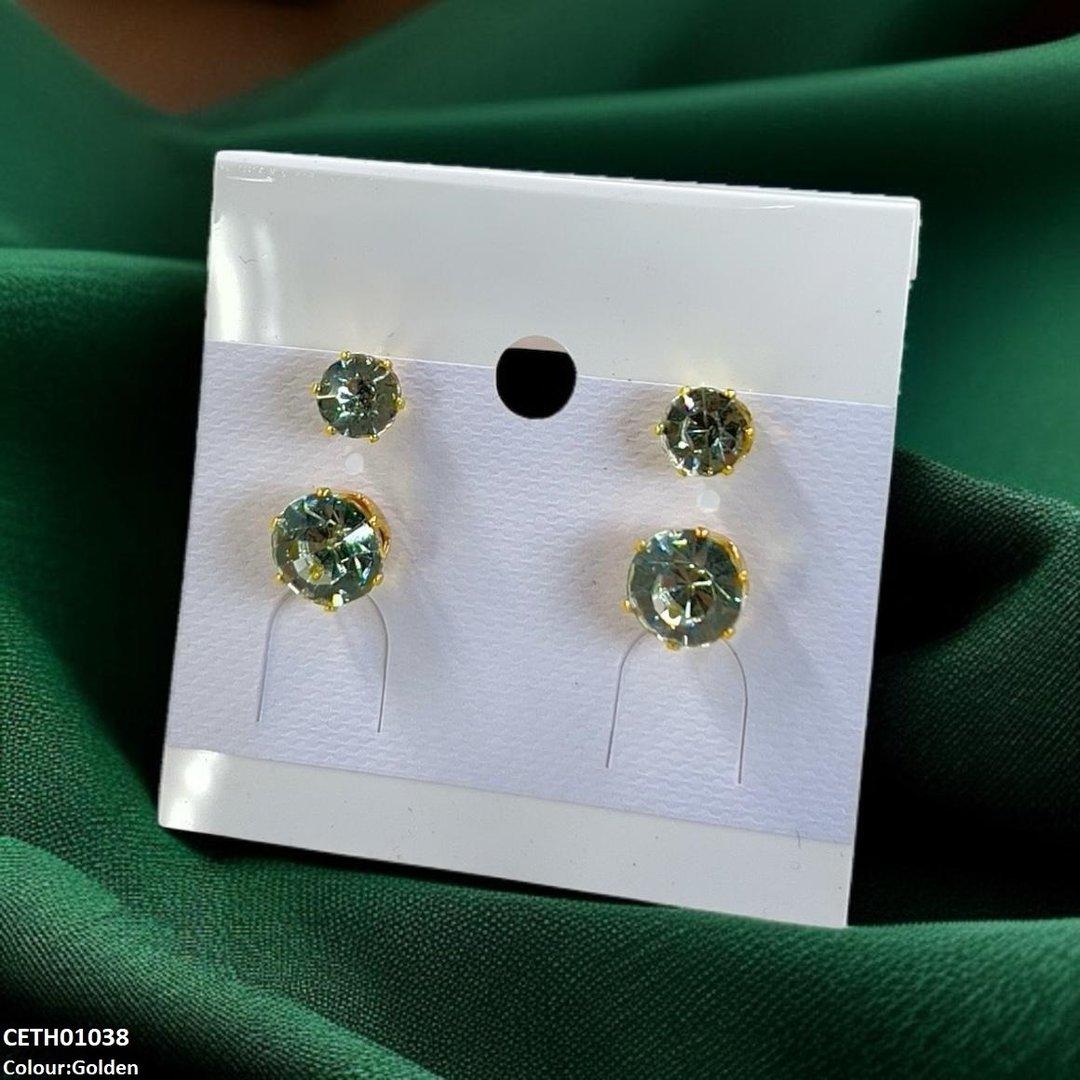 CETH01038 FRN Round Stud 2 Tops Pair - CETH