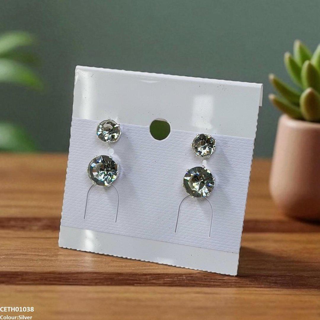 CETH01038 FRN Round Stud 2 Tops Pair - CETH