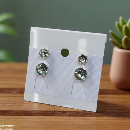 CETH01038 FRN Round Stud 2 Tops Pair - CETH