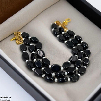PBRH00171 FRN Triple Strand Beaded Bracelet - PBRH