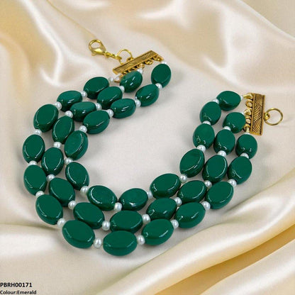 PBRH00171 FRN Triple Strand Beaded Bracelet - PBRH