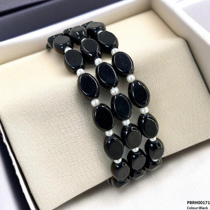 PBRH00171 FRN Triple Strand Beaded Bracelet - PBRH